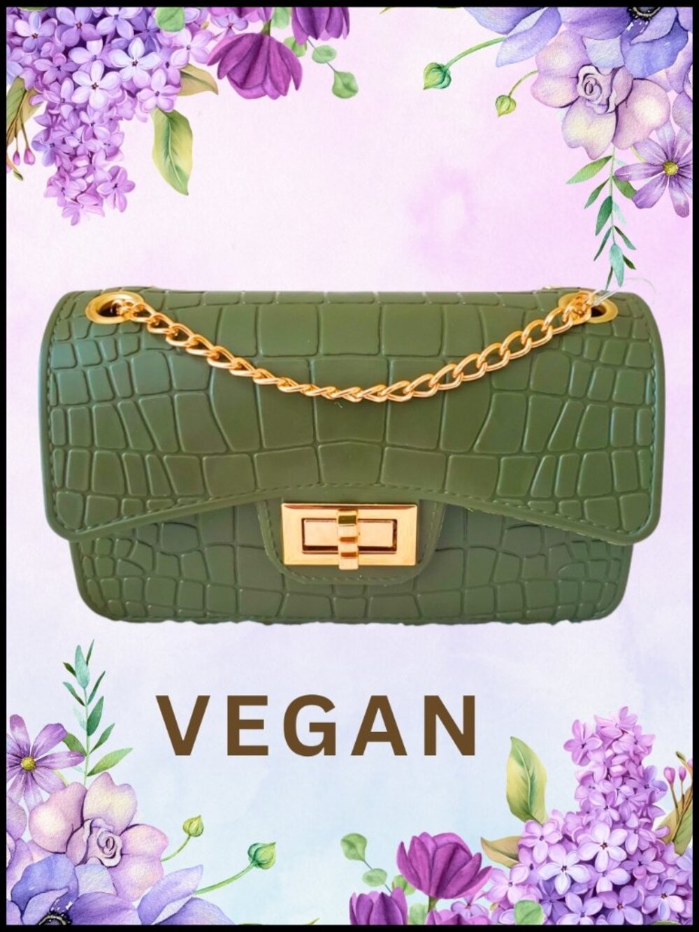 NWT Designer-Inspired Jelly Chain-Strap Crossbody Bag